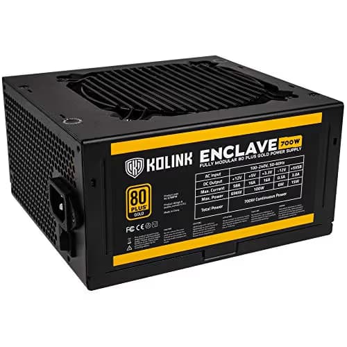KOLINK ENCLAVE Black / Yellow 700W Fully Modular 80+ Gold Certified main image