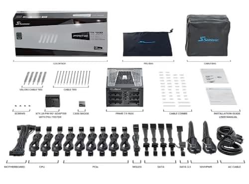 SeaSonic PRIME TX-1600 ATX 3.0 Black / Silver 1600W Fully Modular ATX 80+ Titanium Certified image