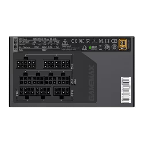 GameMax RGB Rainbow Black 550W Fully Modular 80+ Gold Certified image