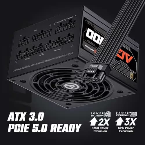 ARESGAME AGT Black 1000W Fully Modular 80+ Gold Certified image