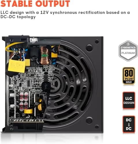 ARESGAME AGT Black 1000W Fully Modular 80+ Gold Certified image