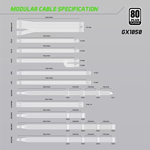 GameMax GX Pro Rampage White 1050W Fully Modular 80+ Platinum image