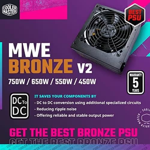 Cooler Master MWE Bronze V2 Black ATX 550W Non-Modular 80+ Bronze Certified image