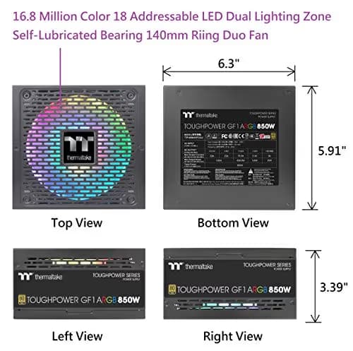Thermaltake Toughpower GF1 ARGB 850W 80+ Gold Fully Modular image