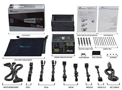 SeaSonic Prime Fanless PX-500 Fanless ATX 500W Fully Modular 80+ Platinum Certified image