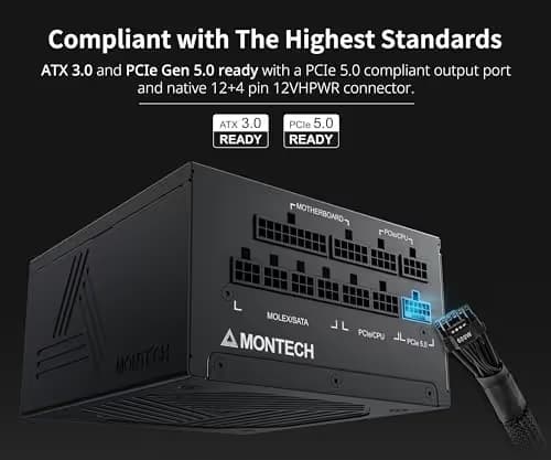 Montech TITAN GOLD Black 1200W Fully Modular 80+ Gold Certified ATX image