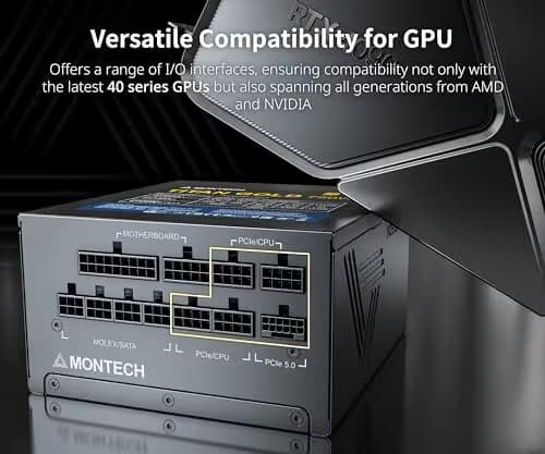 Montech TITAN GOLD Black 1200W Fully Modular 80+ Gold Certified ATX image
