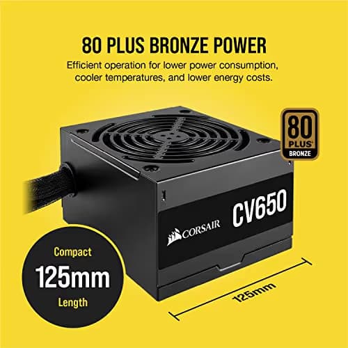 Corsair CV650 Black 650W Non-Modular 80+ Bronze Certified ATX image