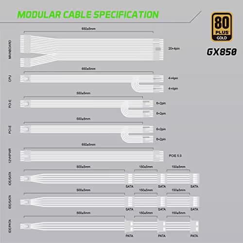 GameMax GX Pro Rampage White 850W Fully Modular 80+ Gold image