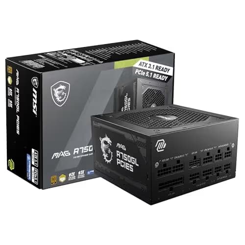 MSI MAG A750GL PCIE5 Black 750W Fully Modular 80+ Gold Certified image
