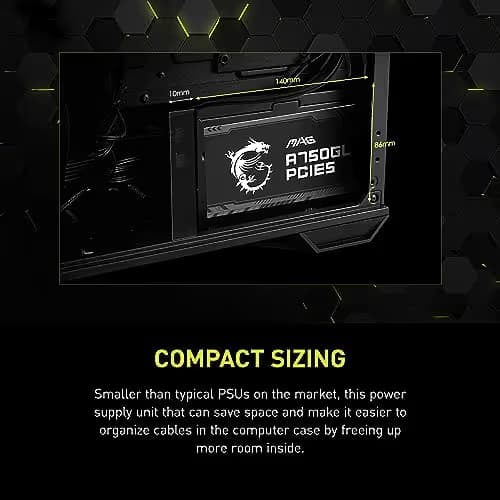 MSI MAG A750GL PCIE5 Black 750W Fully Modular 80+ Gold Certified image
