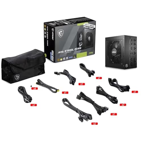 MSI MAG A750GL PCIE5 Black 750W Fully Modular 80+ Gold Certified image
