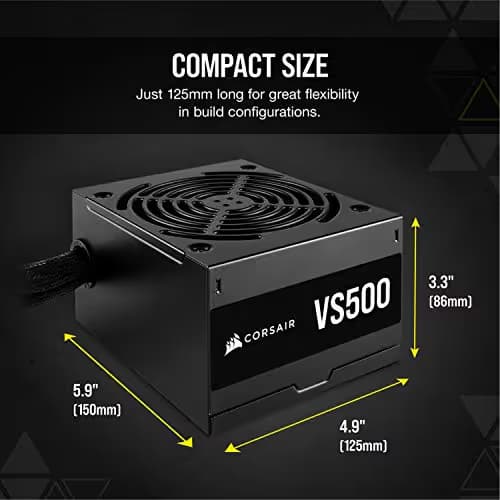 Corsair VS500 (2020) Black ATX 500W Non-Modular 80+ Bronze Certified image