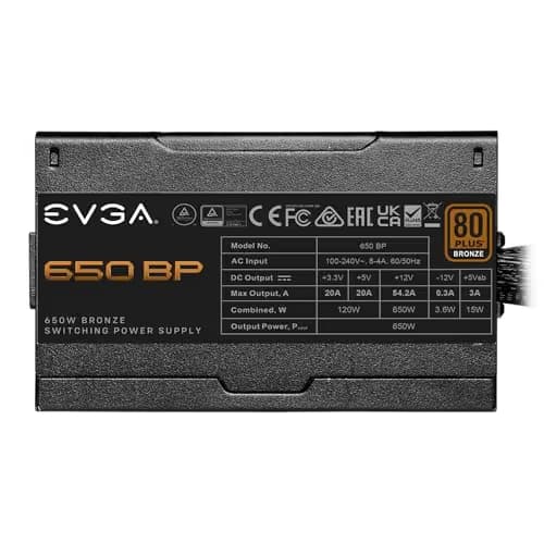 EVGA 650BP Black ATX 650W Non-Modular 80+ Bronze Certified image