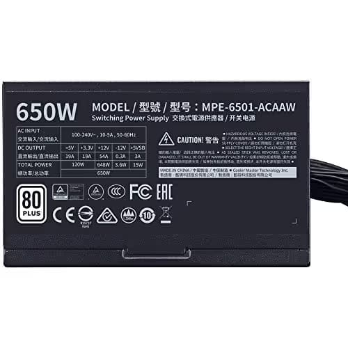 Cooler Master MWE White V2 230V Black 650W Non-Modular 80+ Certified image
