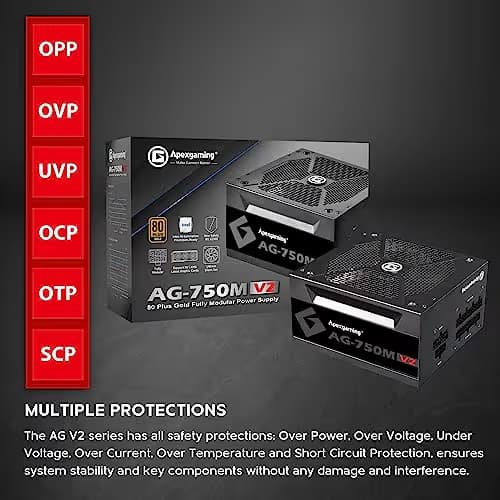 Apex AG-M Black 750W Fully Modular 80+ Gold Certified image