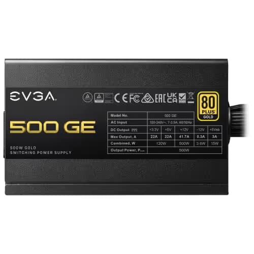 EVGA GE Black ATX 500W Non-Modular 80+ Gold Certified image