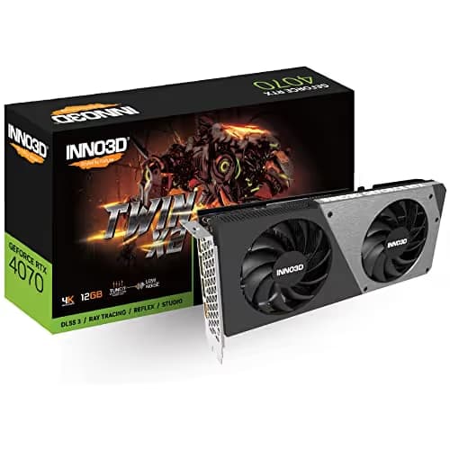 Inno3D Twin X2 GeForce RTX 4070 12GB GDDR6X Black / Silver image
