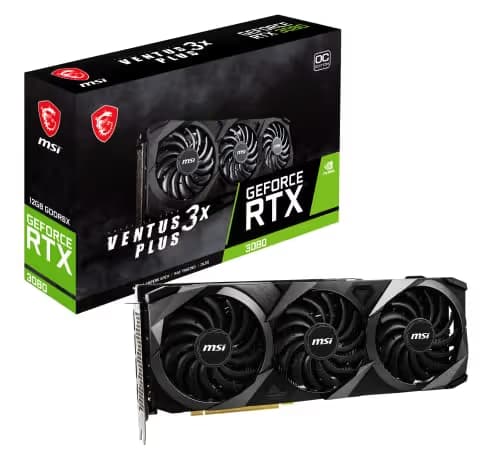 MSI GeForce RTX 3080 12GB LHR VENTUS 3X PLUS OC 12GB GDDR6X Black / Gray main image