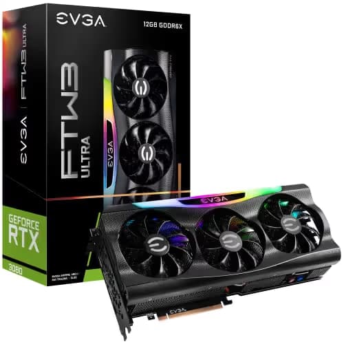 EVGA FTW3 ULTRA GAMING GeForce RTX 3080 LHR 12GB GDDR6X Black main image