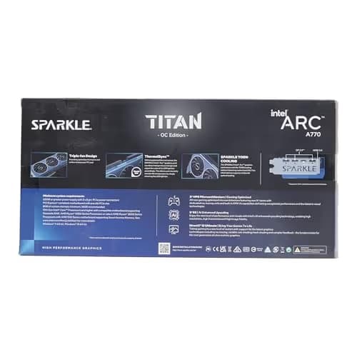 Sparkle TITAN OC Arc A770 16GB GDDR6 Blue / Black image