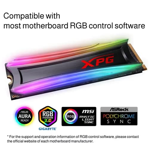 ADATA XPG SPECTRIX S40G RGB 2TB M.2-2280 SSD PCIe 3.0 x4 NVMe image