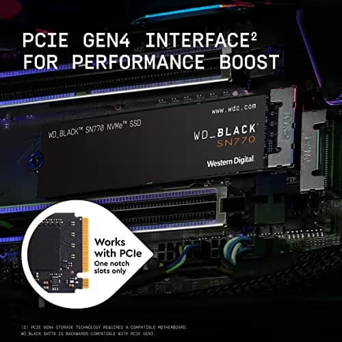 Western Digital Black SN770 1TB SSD M.2-2280 PCIe 4.0 X4 NVMe image