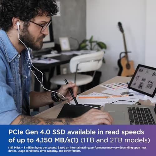 Western Digital Blue SN580 1TB M.2 SSD PCIe 4.0 NVMe image