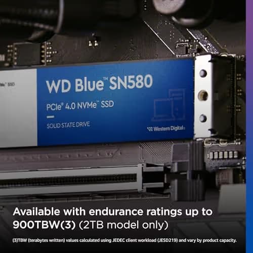 Western Digital Blue SN580 1TB M.2 SSD PCIe 4.0 NVMe image