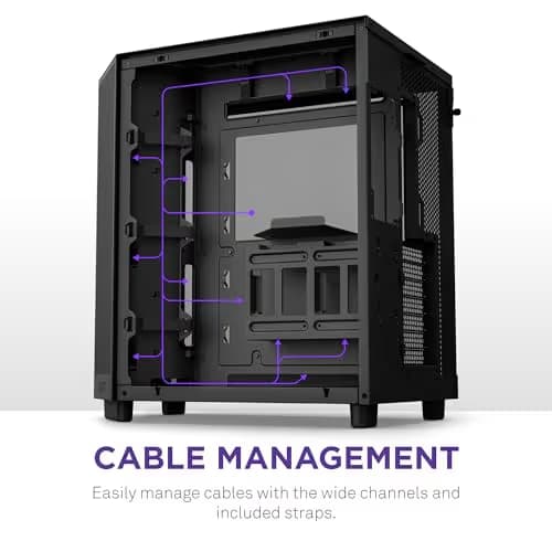 NZXT H6 Flow ATX Mid Tower Black with Tempered Glass Side Panel image