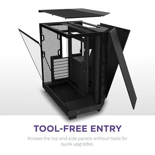 NZXT H6 Flow ATX Mid Tower Black with Tempered Glass Side Panel image