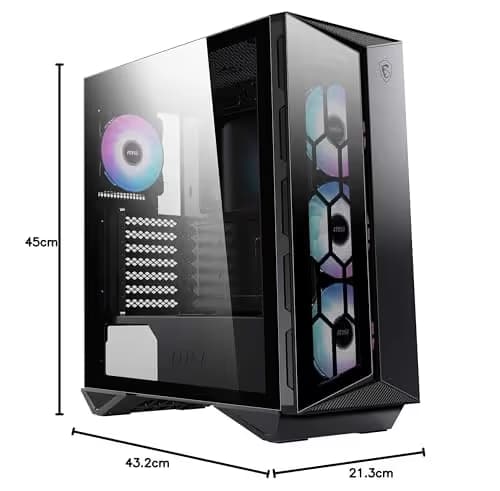 MSI MPG GUNGNIR 110R ATX Mid Tower Black with Tempered Glass Side Panel and USB 3.2 Gen 2 Type-C, USB 3.2 Gen 1 Type-A image