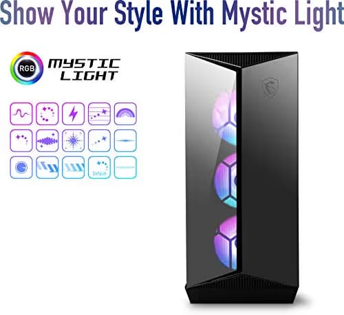 MSI MPG GUNGNIR 110R ATX Mid Tower Black with Tempered Glass Side Panel and USB 3.2 Gen 2 Type-C, USB 3.2 Gen 1 Type-A image