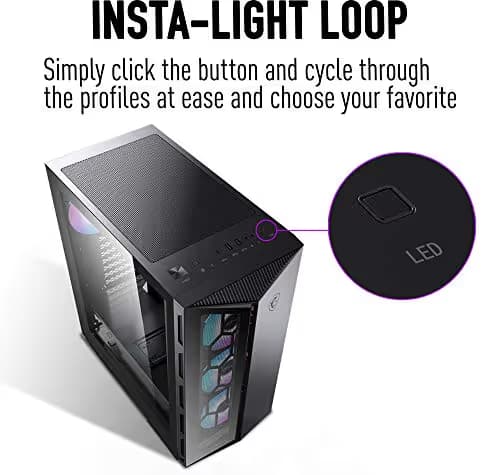 MSI MPG GUNGNIR 110R ATX Mid Tower Black with Tempered Glass Side Panel and USB 3.2 Gen 2 Type-C, USB 3.2 Gen 1 Type-A image