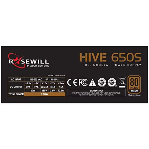 Rosewill HIVE ATX 650W Semi-Modular 80+ Bronze Certified image