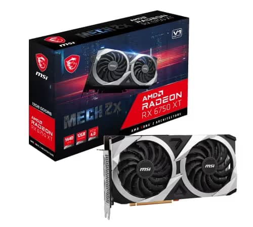 MSI MECH 2X V1 Radeon RX 6750 XT 12GB GDDR6 Black / Silver main image