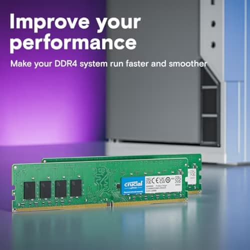 Crucial CT4G4DFS824A Black / Green DDR4-2400 CL17 4GB (1x4GB) image