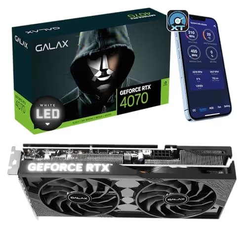 KFA2 1-Click OC 2X GeForce RTX 4070 12GB GDDR6X Black image