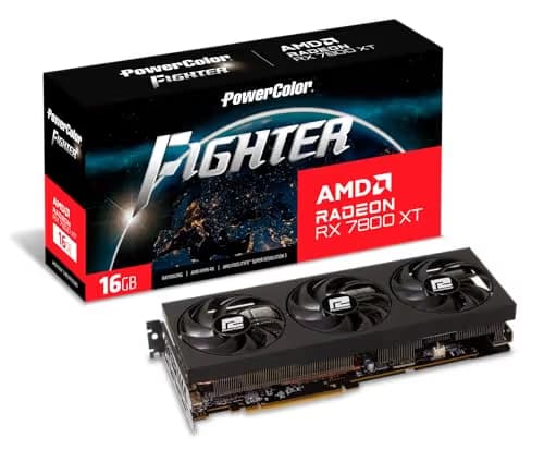PowerColor Fighter OC Radeon RX 7800 XT 16GB GDDR6 Black main image