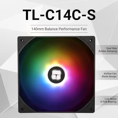 Thermalright TL-C14C-S 140mm Black PWM Addressable RGB 75.8 CFM 1-Pack image