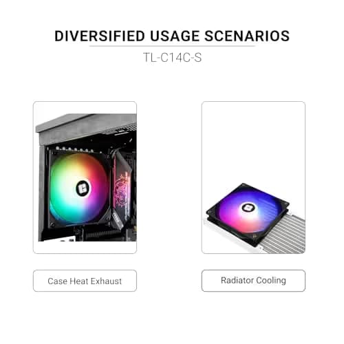 Thermalright TL-C14C-S 140mm Black PWM Addressable RGB 75.8 CFM 1-Pack image