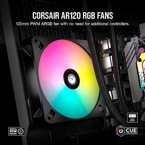 Corsair iCUE AR120 120mm Black Digital RGB PWM 59 CFM 3-Pack image