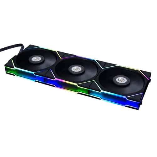 Lian Li UNI FAN TL LCD 120mm Black Addressable RGB PWM 90.1 CFM 3-Pack image