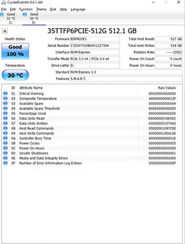Timetec 35TTFP6PCIE 512GB M.2 SSD PCIe 3.0 NVMe image
