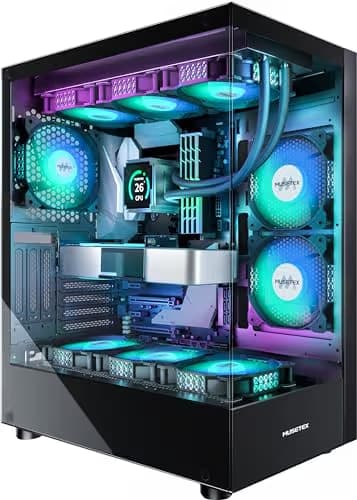 MUSETEX K2 ATX Mid Tower Black Tempered Glass Side Panel main image