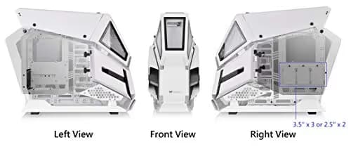Thermaltake AH T600 Snow ATX Full Tower White / Black Tempered Glass Side Panel, Front Panel: USB 3.2 Gen 2 Type-C, USB 3.2 Gen 1 Type-A, USB 2.0 Type-A image