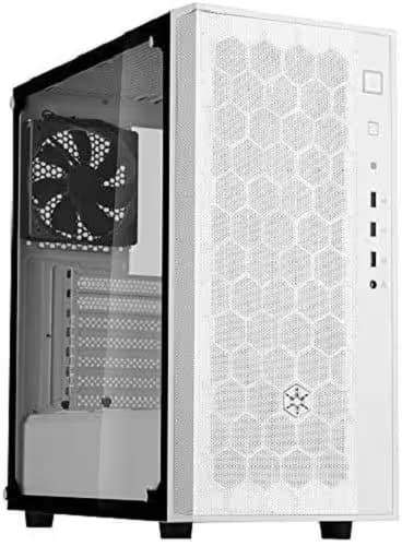 Silverstone FARA R1 ATX Mid Tower White / Black Tempered Glass Side Panel, USB 3.2 Gen 1 Type-A, USB 2.0 Type-A main image
