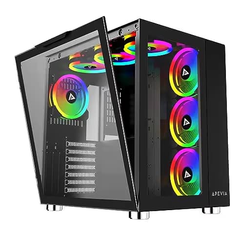 Apevia Prism Elite ATX Mid Tower Black Tempered Glass Side Panel main image