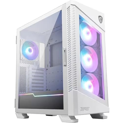 MSI MPG VELOX 100R ATX Mid Tower White with Tempered Glass Side Panel and Front Panel USB 3.2 Gen 2x2 Type-C, USB 3.2 Gen 1 Type-A image
