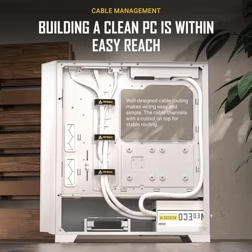 Antec P20C ATX Mid Tower White with Tempered Glass Side Panel and USB 3.2 Gen 2 Type-C, USB 3.2 Gen 1 Type-A image